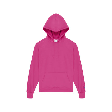 Champion S700 Adult Powerblend Pullover Hoodie in Wow Pink, front view.