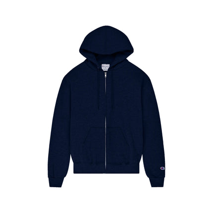 Champion S800 Adult Powerblend Full-Zip Hoodie in Navy, front view.