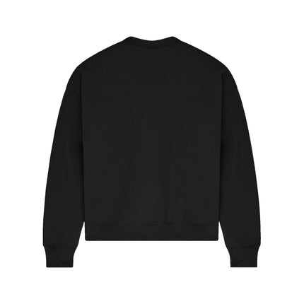 Champion SL650 Women's Powerblend Crewneck Sweatshirt in Black, back view.