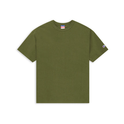 Champion T105 Adult Heritage Jersey T-Shirt in Fresh Olive, front view.