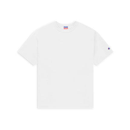 Champion T105 Adult Heritage Jersey T-Shirt in White, front view.