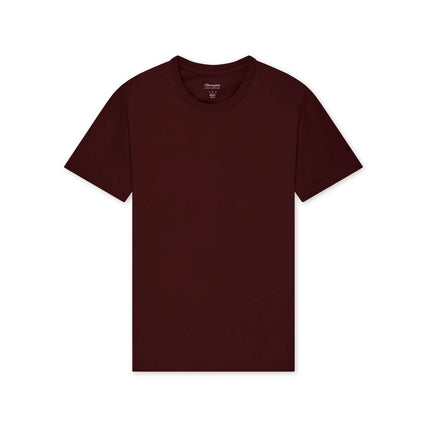 Champion T425 Adult Cotton Jersey T-Shirt in Maroon, front view.