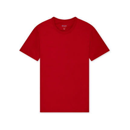 Champion T425 Adult Cotton Jersey T-Shirt in Red, front view.