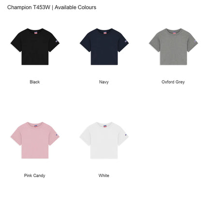 Champion T453W colour chart showing all 5 available colours.