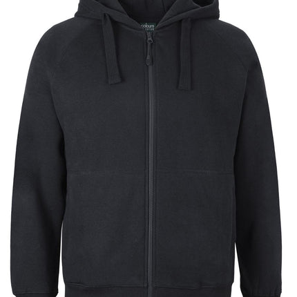 C of C Full Zip Fleecy Hoodie S3FH in Black, unbranded front view from the official supplier.
