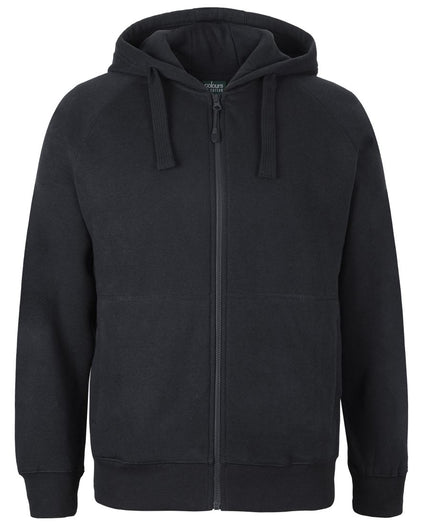 C of C Full Zip Fleecy Hoodie S3FH in Black, unbranded front view from the official supplier.