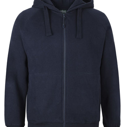 C of C Full Zip Fleecy Hoodie S3FH in Navy, unbranded front view from the official supplier.