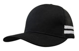 3995 deep-fit striped trucker cap in Black/White
