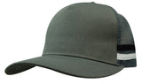 3995 deep-fit striped trucker cap in Charcoal/Black/White