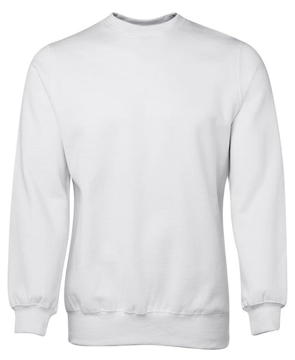 JB's Wear Classic Fleecy Sweatshirt 3FS in White, unbranded front view from the official supplier.