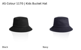 AS Colour Kids Bucket Hat 1170 official colours Black and Navy, original supplier photographs