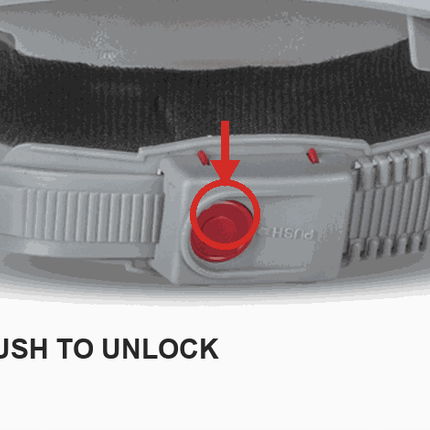 illustration of push-lock hard hat harness