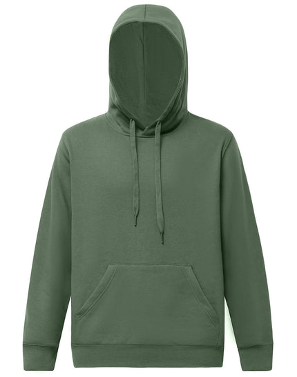 Winning Spirit Passion Fleece Hoodie FL09 in Army Green/Army Green, unbranded front view from the official supplier.