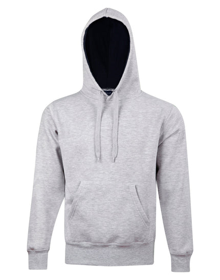 Winning Spirit Passion Fleece Hoodie FL09 in Grey/Navy, unbranded front view from the official supplier.