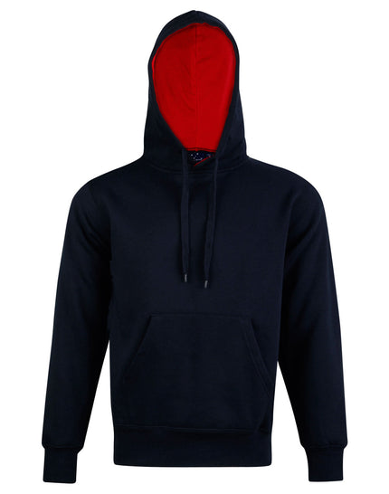 Winning Spirit Passion Fleece Hoodie FL09 in Navy/Red, unbranded front view from the official supplier.