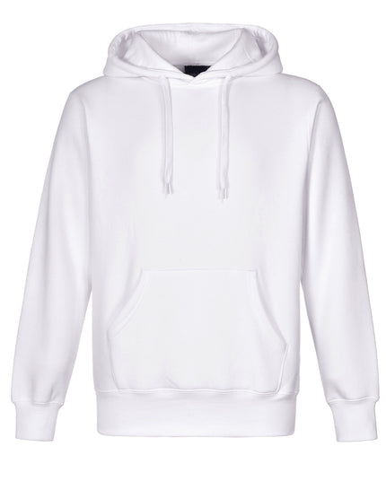 Winning Spirit Passion Fleece Hoodie FL09 in White/White, unbranded front view from the official supplier.