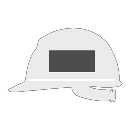 Left side hard hat print position