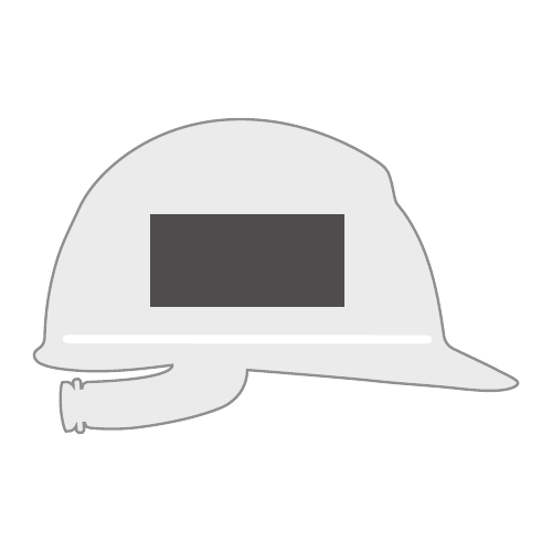 Right side hard hat print position