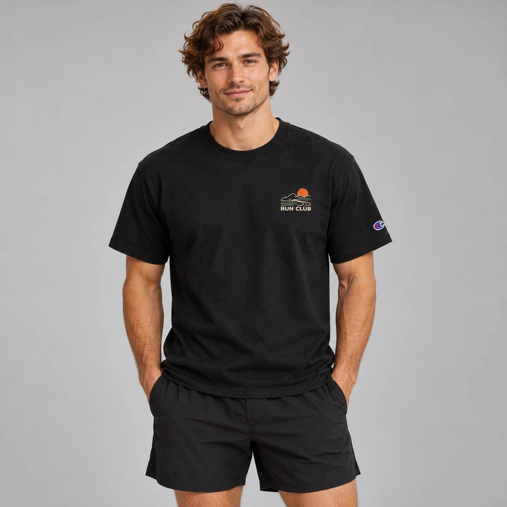 T-shirts with illustrative embroidered logo