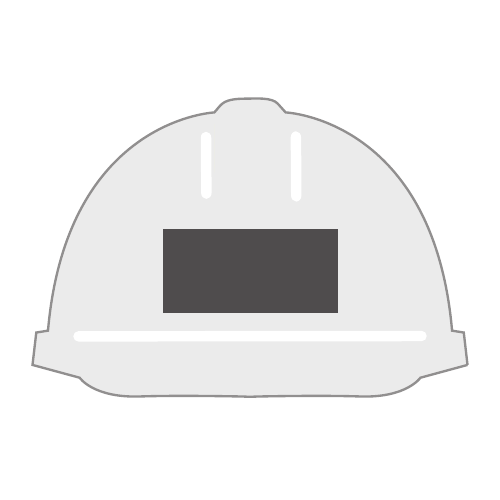 Front hard hat print position